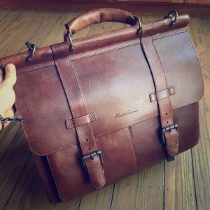 Kenneth Cole Leather Messenger Bag